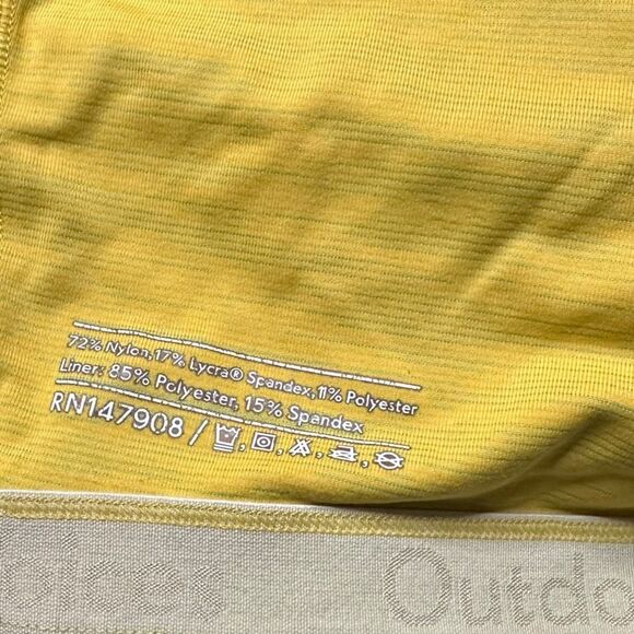 OUTDOOR VOICES Women’s Yellow TechSweat Athletic Tank Bra Crop Top Size Medium - Picture 4 of 5